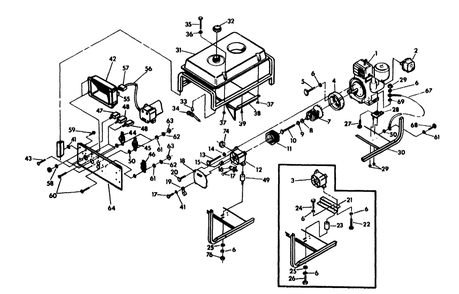 C-4000 A-C Generator B&s 8 Hp Engine - No. 69133 Diagram and Parts List for 5541-1-C4000  Briggs and Stratton Generator
